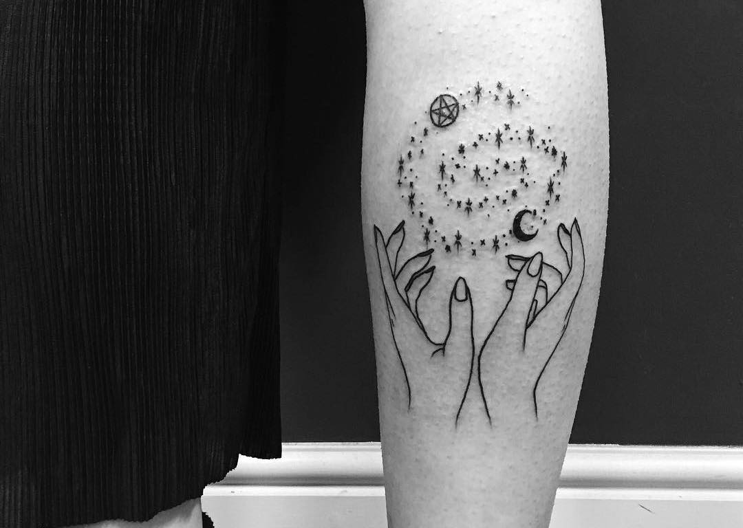 I just wanted to share my wip Practical Magic tattoo Lots more to do but  Id had enough after four hours  rWitchesVsPatriarchy