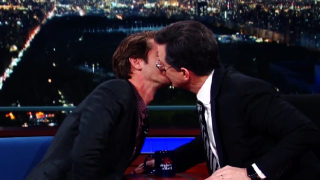 stephen-colbert-kissing-andrew-garfield-late-show