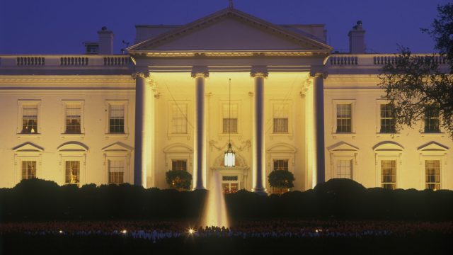 White House in evening, Washington, DC