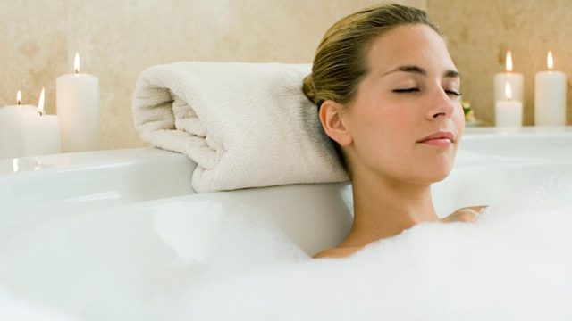 Woman bathing