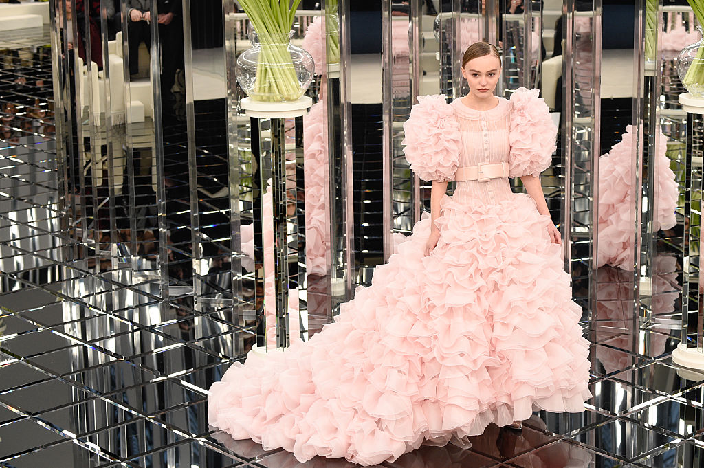 Lily-Rose Depp wears a pink wedding dress on the Chanel runway, we're ...