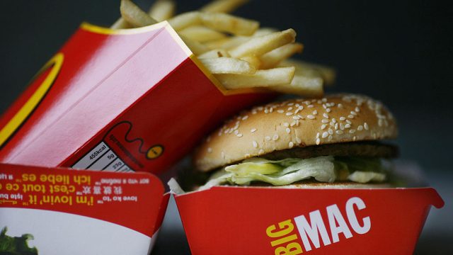 A Big Mac hamburger and french fries
