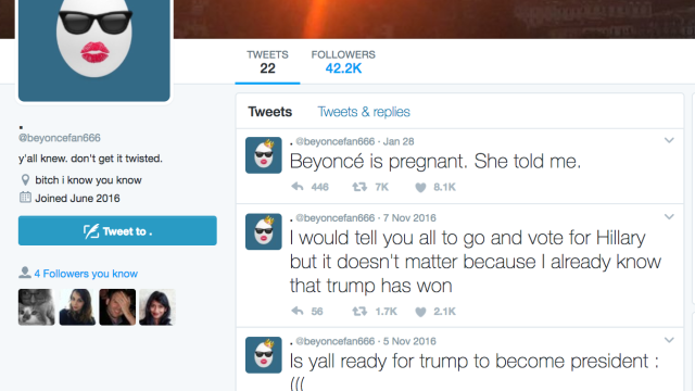 beyonce predict twitter account