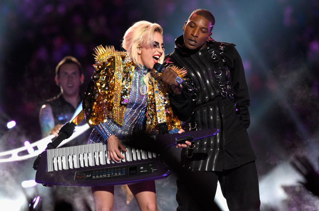 Lady Gaga Dazzles in Custom Versace at the 2017 Super Bowl