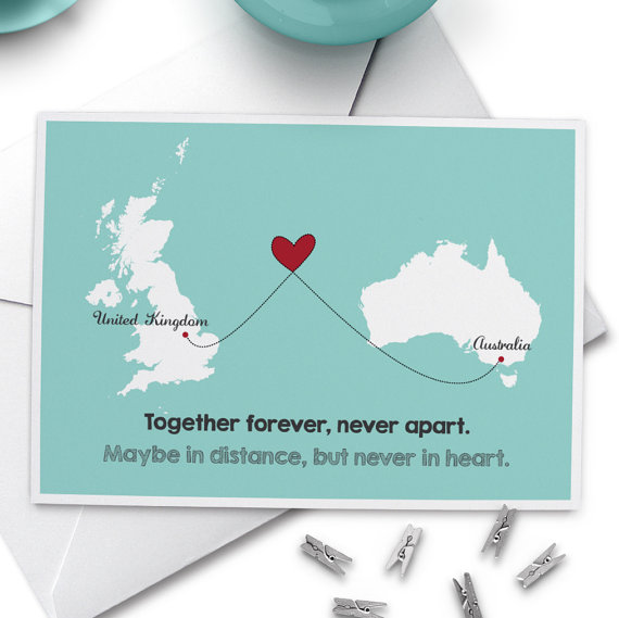 Long Distance Card, I Love You Card, Long Distance Valentine's