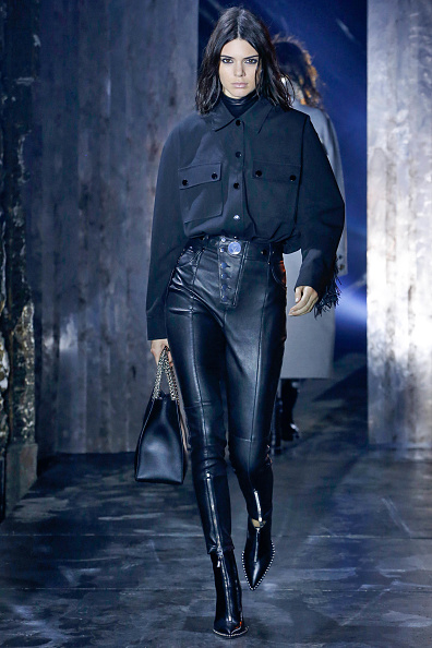 Bella Hadid rocks leather hot pants on Alexander Wang's runway