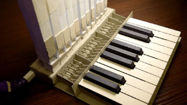 pipe organ made from paper