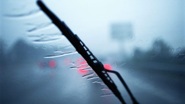BAD WEATHER ON HIGHWAY DETAIL IN FRANCE