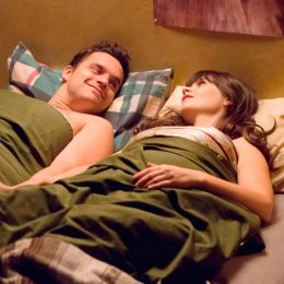 New Girl's Jess and Nick in bed after sex.