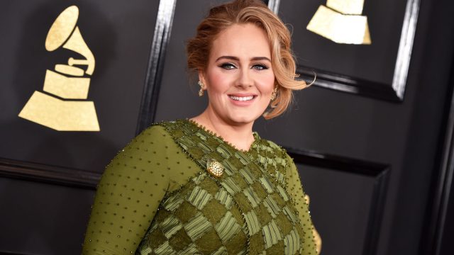 adele green dress 59th GRAMMY Awards