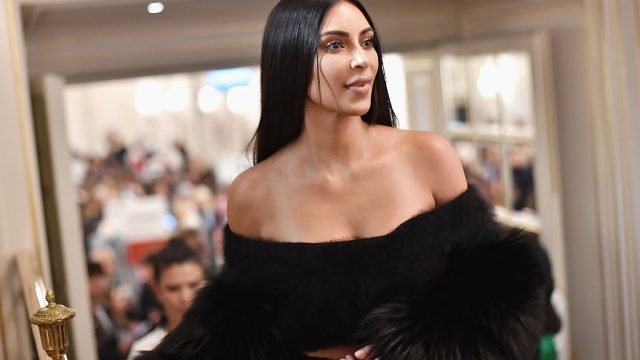 kim kardashian black halter paris