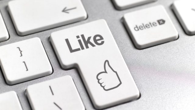 Social media 'Like' symbol on keyboard