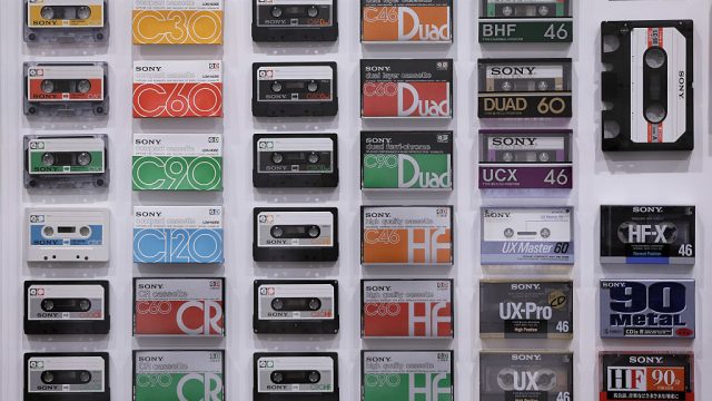 cassette tapes at "It's A Sony" Exhibition