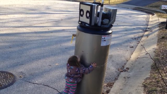 little girl meets robot