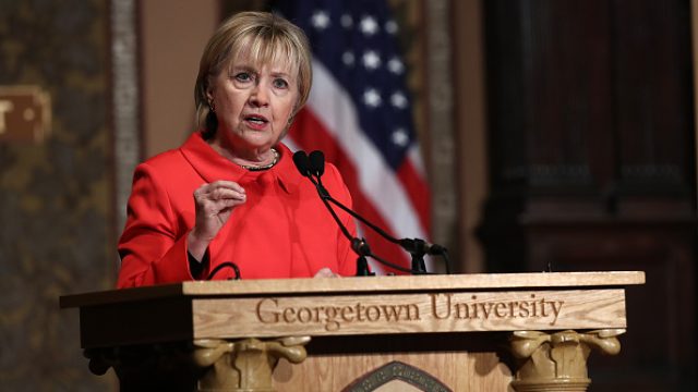 Hillary Clinton Attends Georgetown Institute For Women, Peace And Security Event