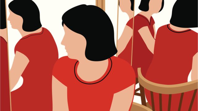 Woman at Three-Way Mirror