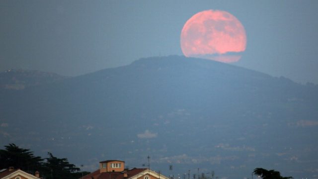 Pink Moon Over Rome
