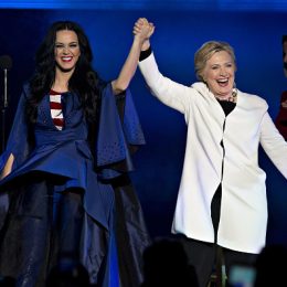 Democratic Presidential Nominee Hillary Clinton Joins Katy Perry At Philadelphia Performance