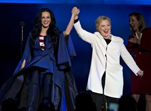 Democratic Presidential Nominee Hillary Clinton Joins Katy Perry At Philadelphia Performance