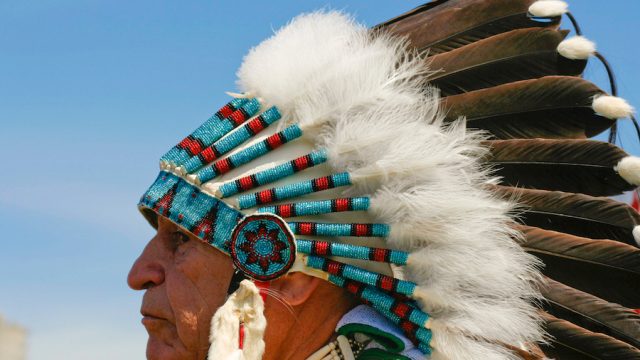 Squamish First Nations Chief At Opening Ceremonies Of Pow-Wow, West Vancouver, British Columbia, Canada