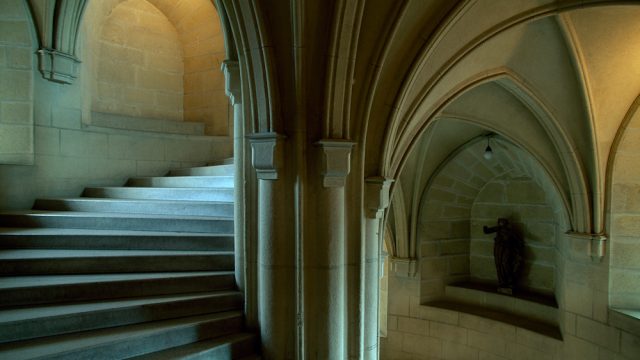 Spiral staircases in castles
