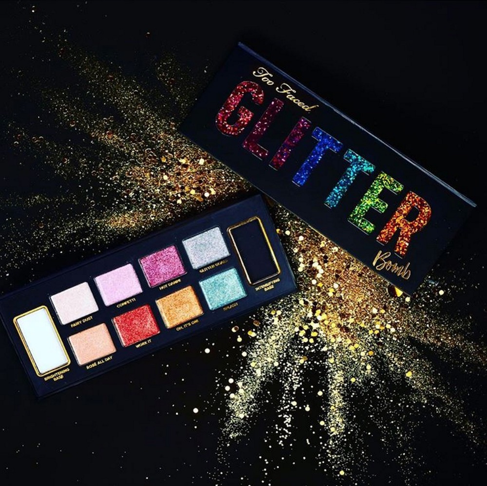 We're going gaga over these swatches of Too Faced's Glitter Bomb eyeshadow  palette - HelloGigglesHelloGiggles