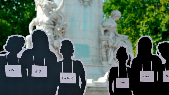 Anne Hidalgo And Valerie Trierweiler Host 'Bring Back Our Girls' Ephemeral Exhibition In Paris