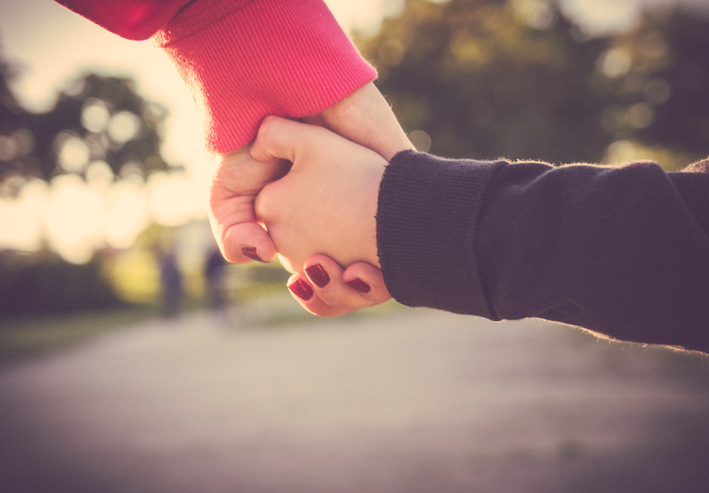 holding hands