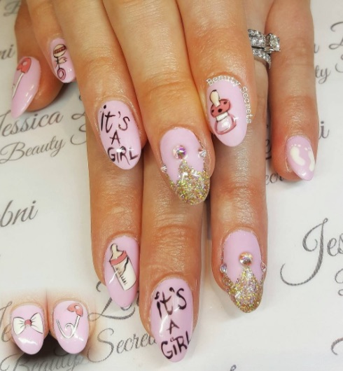 53 Fantastic Baby Shower Nail Art Designs  Nerd About Town