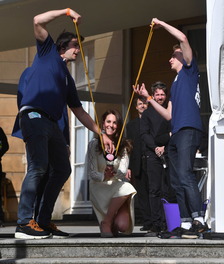 Kate Middleton took part in a water balloon fight at Buckingham Palace ...