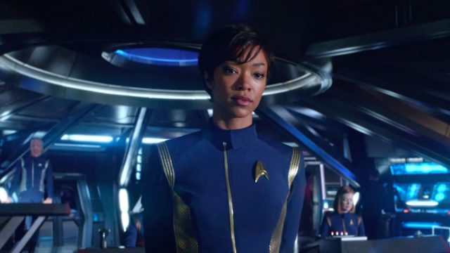 First Officer Michael Burnham, played by Sonequa Martin-Green in "Star Trek: Discover"