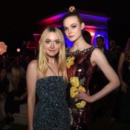 Elle and Dakota Fanning at a party.