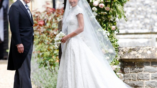 Pippa Middleton and her father at her wedding