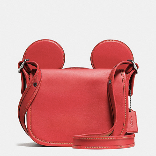 Disney x Coach + Mickey Mouse Patch Patricia Leather Saddle Bag