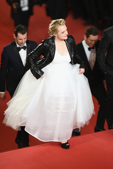 Elisabeth Moss just paired a ballgown with a leather jacket and we are ALL about thisHelloGiggles