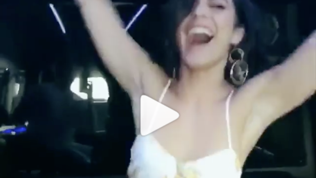 Vanessa Hudgens dancing on a party bus ahead of the Billboard Music Awards