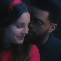 Lana Del Rey and the Weeknd in the "Lust for Life" video.