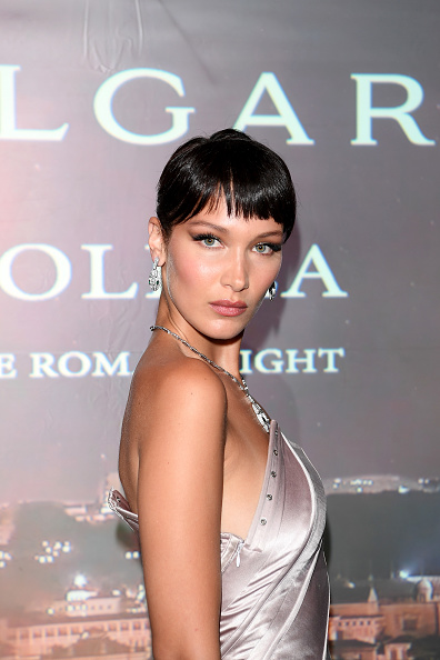 Bella Hadid Combined a Mullet-Pixie Haircut with Asymmetric Baby Bangs —  See Photos