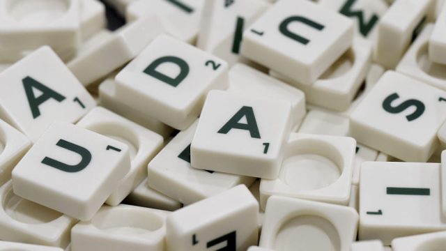 Pile of scrabble pieces.