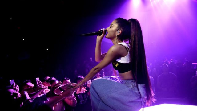 Ariana Grande performs on stage during the "Dangerous Woman" Tour Opener at Talking Stick Resort Arena