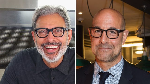 A composite image of Jeff Goldblum and Stanley Tucci