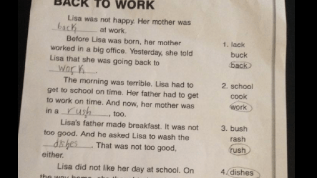Image of sexist homework