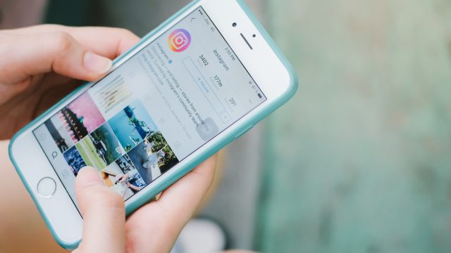 Cell phone with Instagram app open