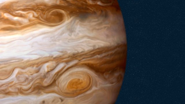 Jupiter against starry sky
