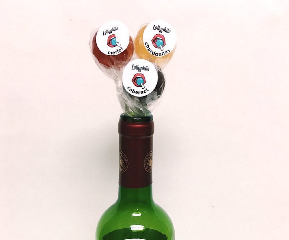 This brand makes wine flavored lollipops and we ll cheers to that