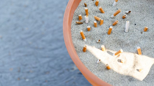 VENICE, ITALY - SEPTEMBER 12: General view of ash tray after the closing ceremony of the 72nd annual Venice Film Festival on September 12, 2015 in Venice, Italy. (Photo by Tristan Fewings/Getty Images)