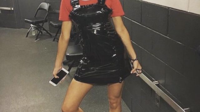 Selena Gomez backstage at The Weeknd's concert.