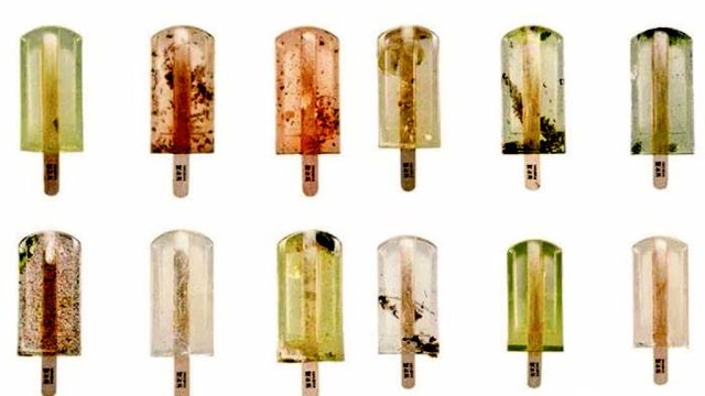 Popsicles made out of polluted water in Taiwan.