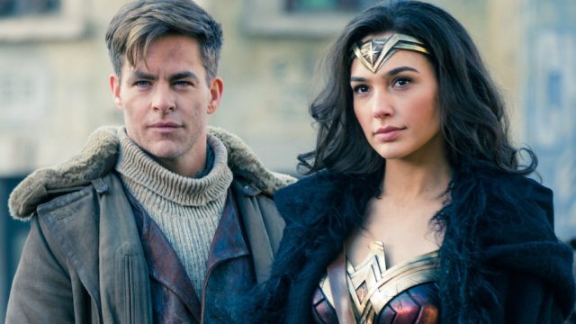 Gal Gadot as Diana and Chris Pine as Steve Trevor in a still from "Wonder Woman."