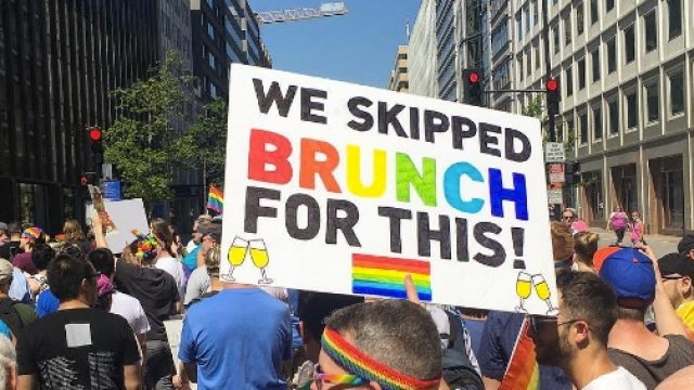 Pride march signs